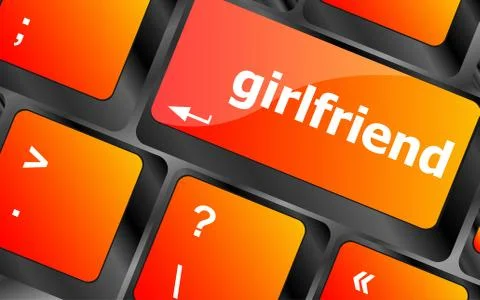 Girlfriend button on computer pc keyboard key Stock Illustration