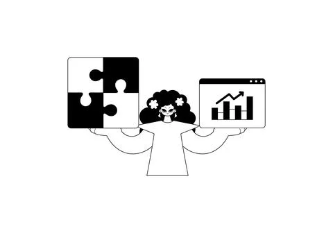 A girlfriend with a complicate in her handwrite and a graph of moral functi.. Stock Illustration
