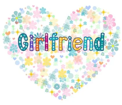 Girlfriend . Greeting card . Vector. Stock Illustration