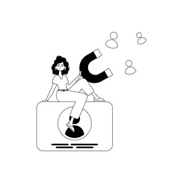 The girlfriend is holding a drawstring circumference unwrap control empanel.. Stock Illustration