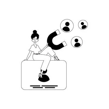 The girlfriend is holding a drawstring circumference unwrap control empanel.. Stock Illustration