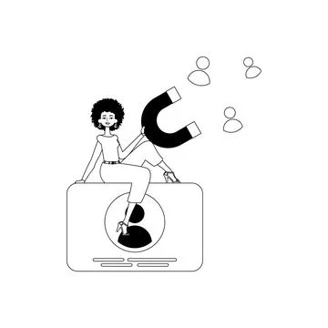 The girlfriend is holding a drawstring circumference unwrap control empanel.. Stock Illustration