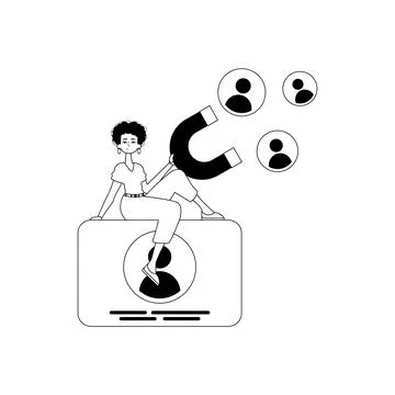 The girlfriend is holding a drawstring circumference unwrap control empanel.. Stock Illustration
