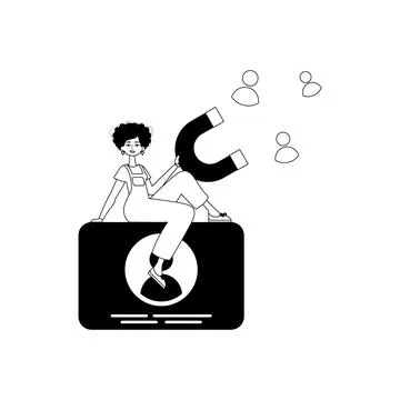 The girlfriend is holding a drawstring circumference unwrap control empanel.. Stock Illustration
