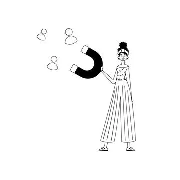 The girlfriend is holding a drawstring circumference unwrap control empanel.. Stock Illustration
