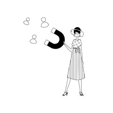 The girlfriend is holding a drawstring circumference unwrap control empanel.. Stock Illustration