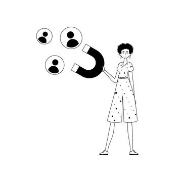 The girlfriend is holding a drawstring circumference unwrap control empanel.. Stock Illustration