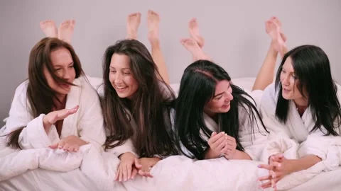 Girlfriends are having fun. Stock Footage 208930572