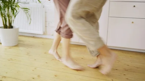 Girlfriends dancing on kitchen Stock Footage 111267721