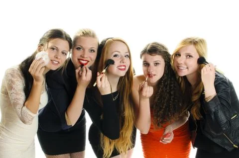 Girlfriends Make Up Stock Photos