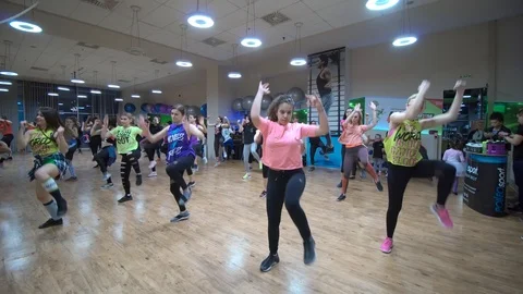 Girls and boys dancing Zumba fitness Stock Video Pond5