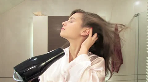 Girls bathroom routine Stock Footage 24674637