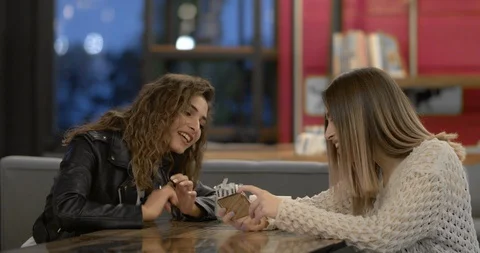 Girls in cafe Stock Footage 121544806