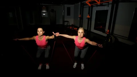 Girls expander exercises Stock Footage 98820195