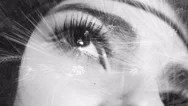 Girl's Eyes With A Corn Flower Double Exposure Stock Footage