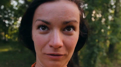 The girl's face on nature background Stock Footage 36338735