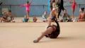 Girls gymnasts having training in gym before examination in school of gymnastics HD Footage