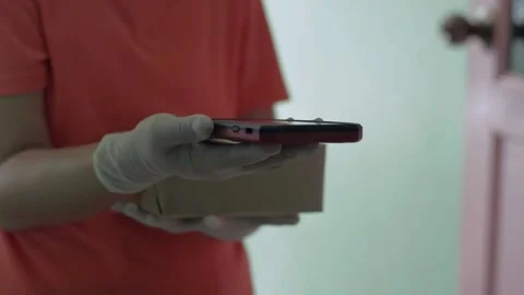 Girl's hand scanning QR code payment with smartphone for online goods fee. Video stock 155133941