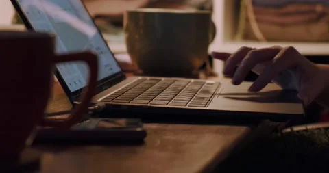 The girl's hands are typing on the computer keyboard Stock Footage 166652711