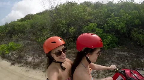 Girls Having Fun in the Buggy, Natal, Brazil Stock Footage 59252153