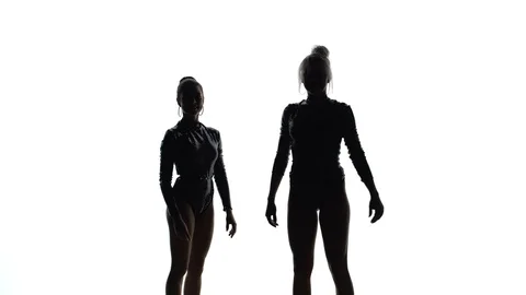 Girls jumping in the studio Video stock 115701828