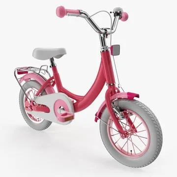 Girls Kids Bike 3D Model