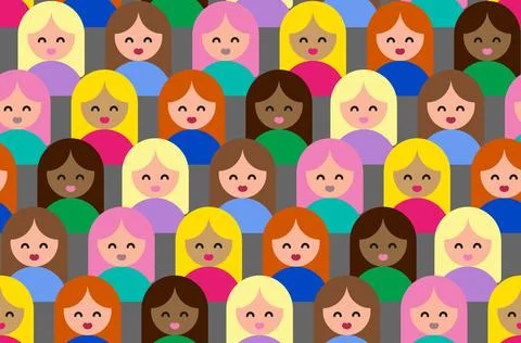 Girls lines pattern Illustrazione stock