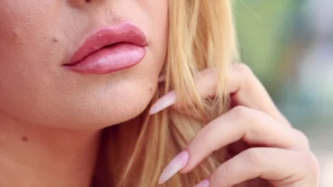Girls Lips Stock Footage 112214222