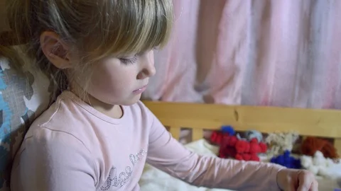 Girls making dolls from strings. Stock Footage 120733948