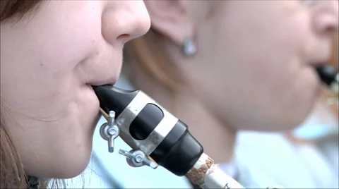 Girls in the orchestra Stock Footage 4975454