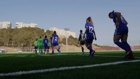 Girls Play Football Maccabiah Games Israel Olympic Games Jewish Olympics Stock Footage