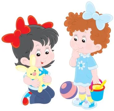 Girls playing Stock Illustration