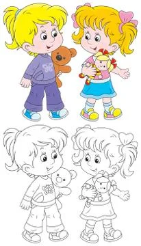Girls playing Stock Illustration