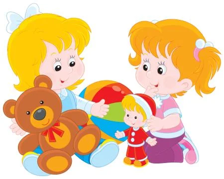 Girls playing Stock Illustration