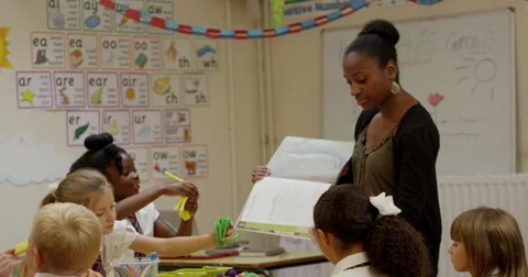 Girls preparing craft project Stock Footage 58574167