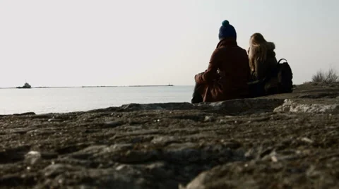 Girls siting Stock Footage 37011101