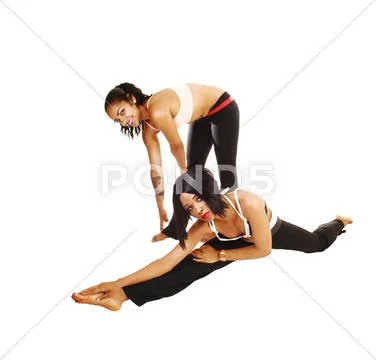 Girls stretching. Stock Photos