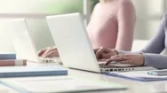 Girls Studying And Using A Laptop Stock Footage