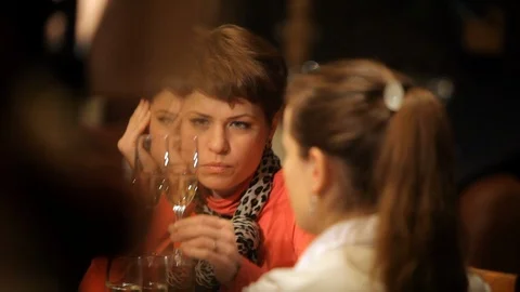 Girls talking in Cafe Stock Footage 100241114