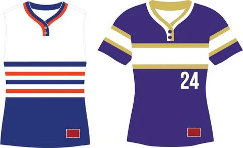 Girls Two Button Softball Pullover Sleeveless Jersey Vectors Ilustración de archivo