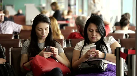 Girls using iPhone  Video stock 58801521