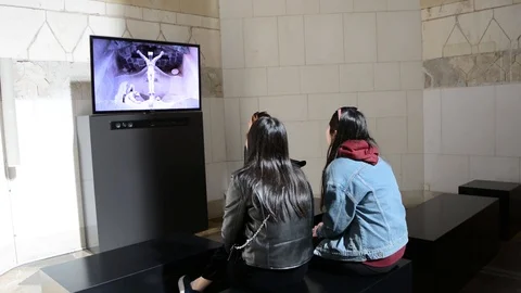 Girls Watch Television Programme In Class. Stock Footage 101419357