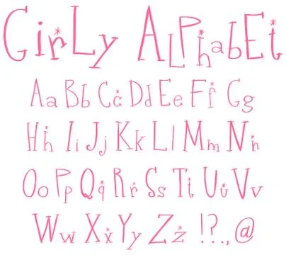 Girly alphabet Stock Illustration
