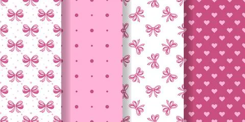 Girly bows pattern collection vector graphics イラスト素材