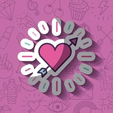 Girly icon over background image Ilustração Stock