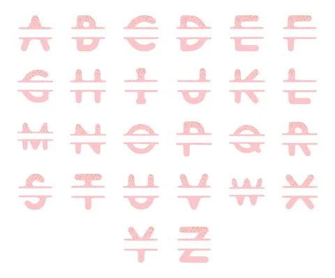 Girly letters name monogram set. Vector typography flat design Stock Illustration