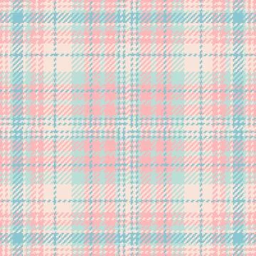 Girly pattern tartan textile, doodle seamless background vector. Stripped t.. Illustrazione stock