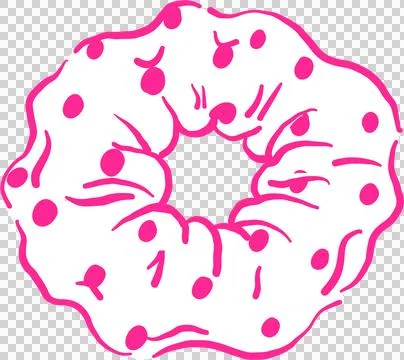 Girly Polka Dot Scrunchie Outline Hand Drawn Whimsical Sketchy Stock Illustration