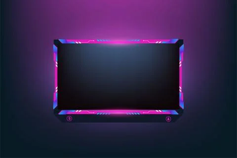 Girly screen overlay vector with pink and dark colors. Gaming screen panel .. Stock Illustration