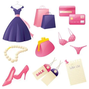 Girly shopping Stock Illustration